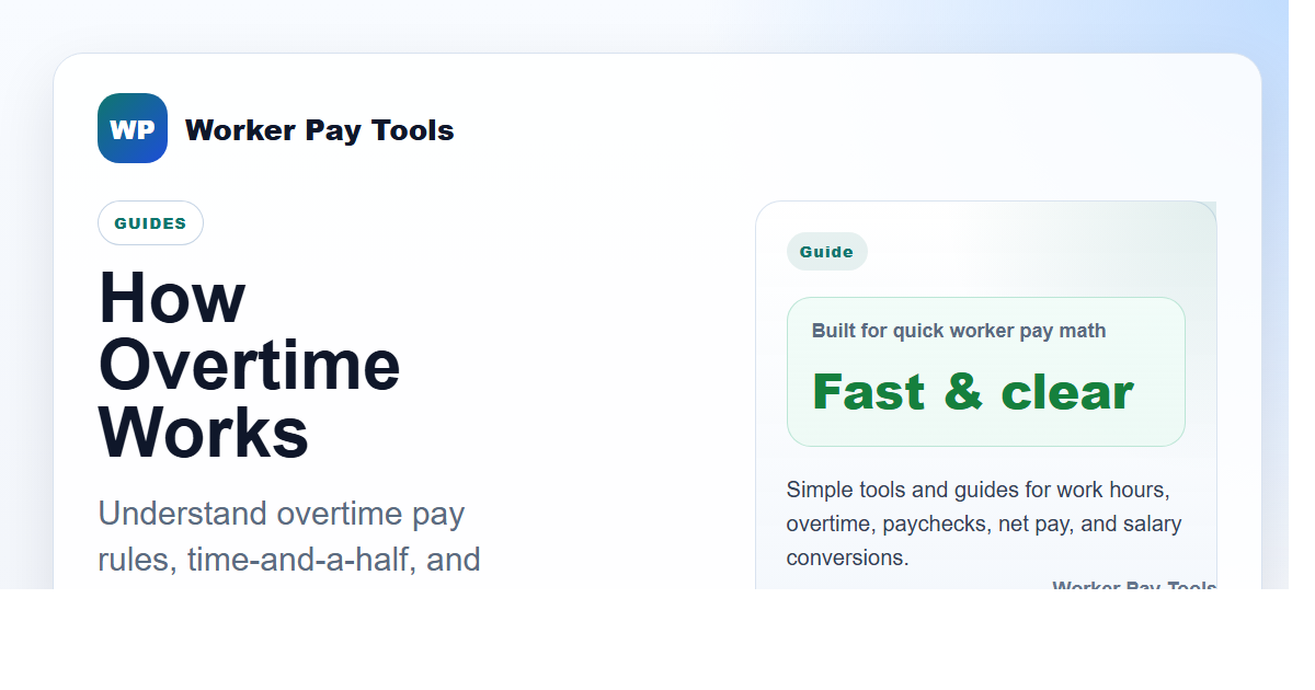 How Overtime Works Guide | Worker Pay Tools